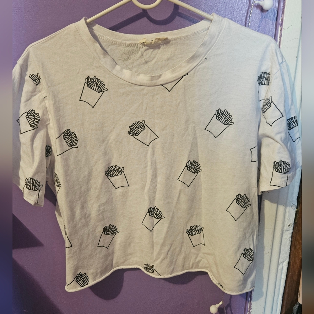 White French Fries Cropped Tee